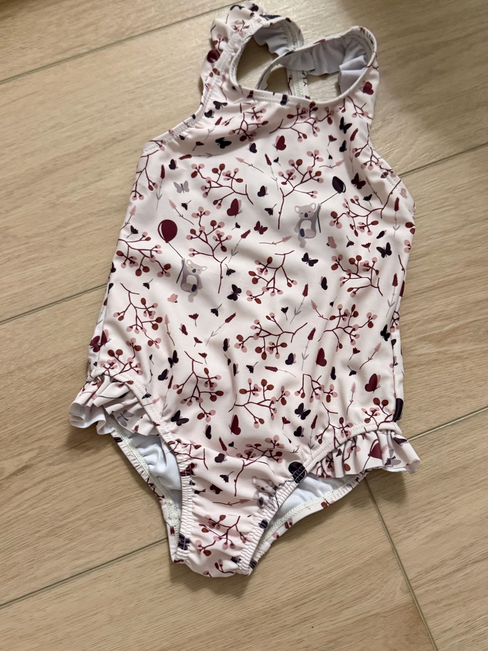 nuuroo Light Pink Floral Ruffle One-Piece Swimsuit